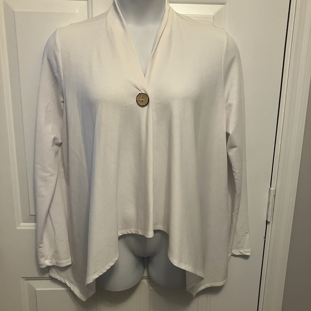 Signature‎ Weekend Cardigan Long Sleeve White Size Large/XL Women's